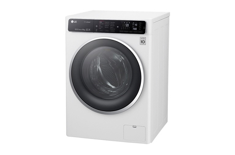 LG Lave-Linge 10KG | TurboWash™ | 6 Motion Direct Drive | Truesteam™ | Bandeau incliné tactile | Finitions chromées | Smart NFC Tag On, LG F14952WHS