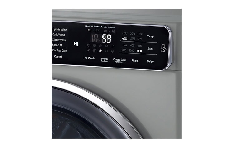 LG Lave-Linge 8KG | TurboWash™ | 6 Motion Direct Drive | Bandeau incliné tactile | Finitions chromées | Smart NFC Tag On, LG F84915IX