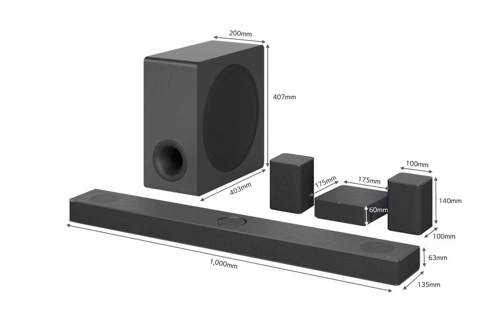 LG Barre de son 5.1.3 | 620W | Dolby Atmos | DTS:X | eARC | Hi-Res Audio | IMAX enhanced, LG S80QR