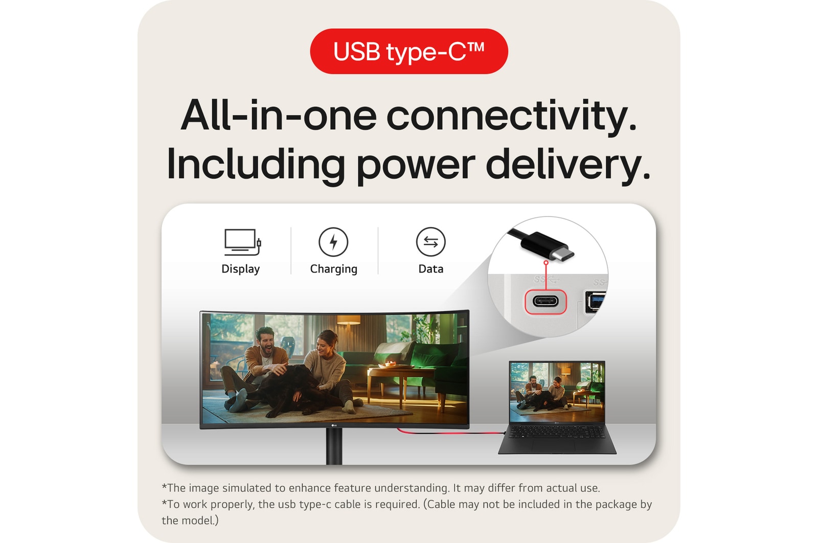 LG 34" (86 cm) | Moniteur ultra-large incurvé VA 21/9ème | Résolution UWQHD 3440 x 1440, LG 34WR55QK-B