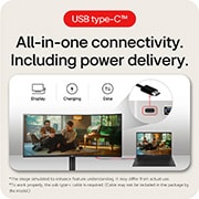 LG 34" (86 cm) | Moniteur ultra-large incurvé VA 21/9ème | Résolution UWQHD 3440 x 1440, LG 34WR55QK-B
