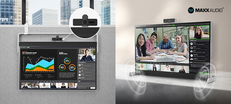 Webcam amovible et haut-parleurs intégrés