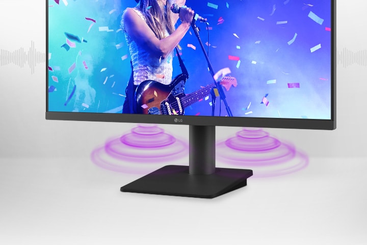 Le moniteur est doté de haut-parleurs intégrés qui permettent de gagner de la place sur votre bureau et offrent une expérience sonore immersive.