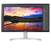 Vue avant de 31.5'' (80 cm) | Moniteur LED IPS | Résolution 4K 3840x2160 LG 32UN650-W