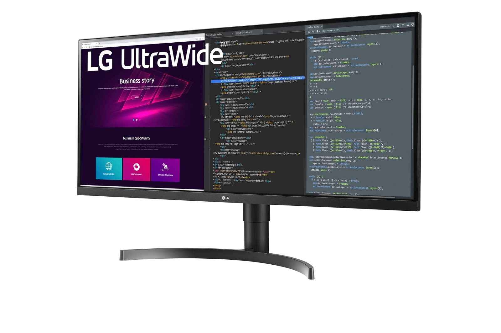 LG 34'' (86 cm) | Moniteur LED 21/9ème | Résolution UWQHD 3440 x 1440, LG 34WN750P-B