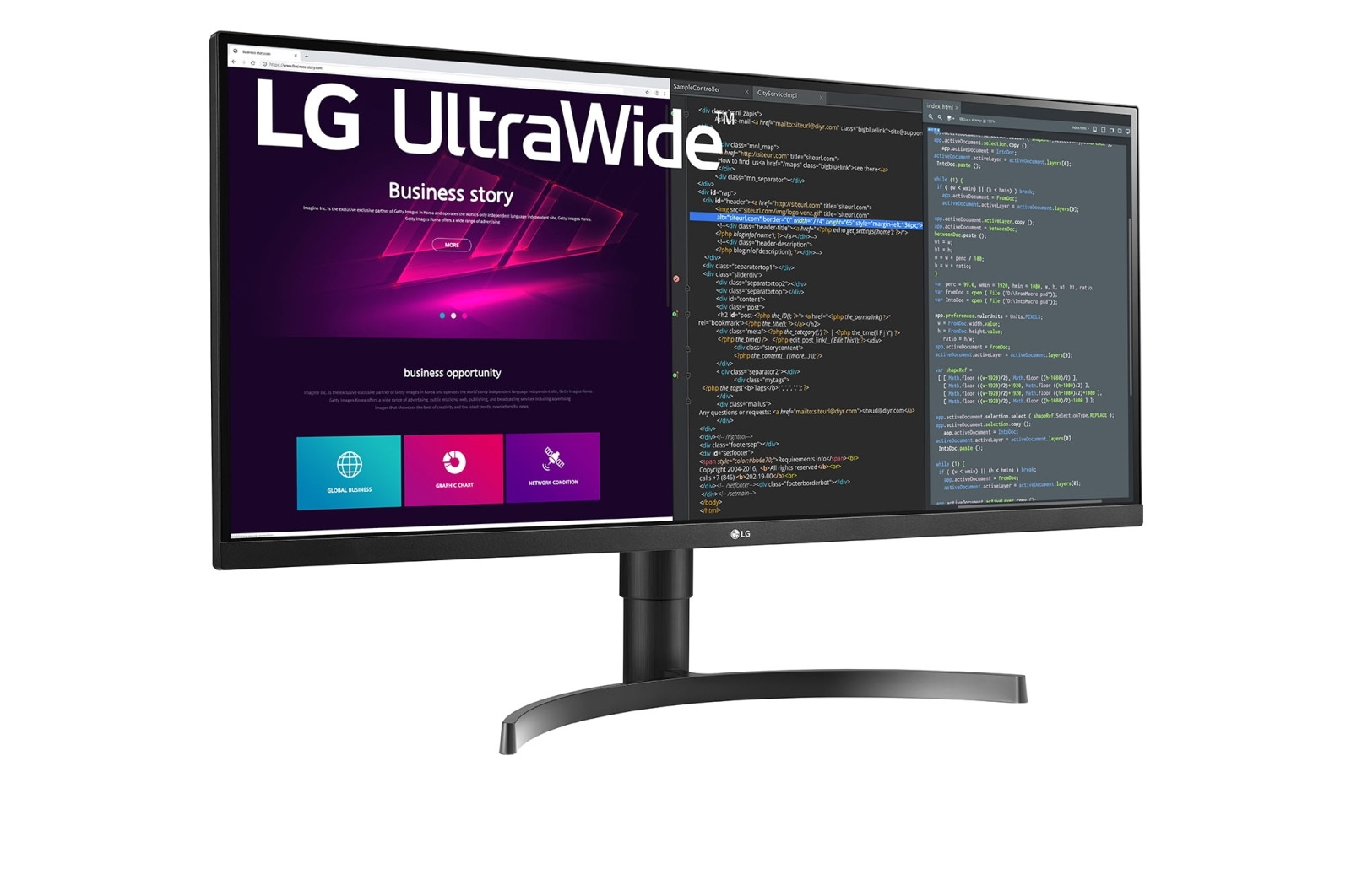 LG 34'' (86 cm) | Moniteur LED 21/9ème | Résolution UWQHD 3440 x 1440, LG 34WN750P-B