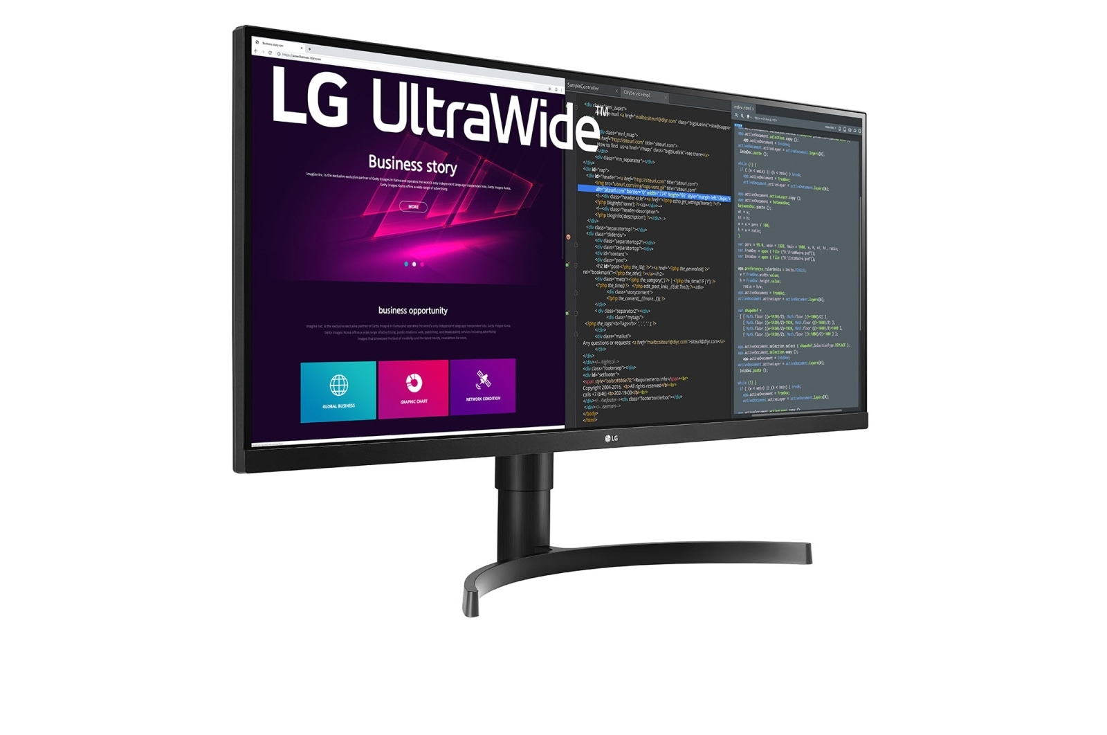 LG 34'' (86 cm) | Moniteur LED 21/9ème | Résolution UWQHD 3440 x 1440, LG 34WN750P-B