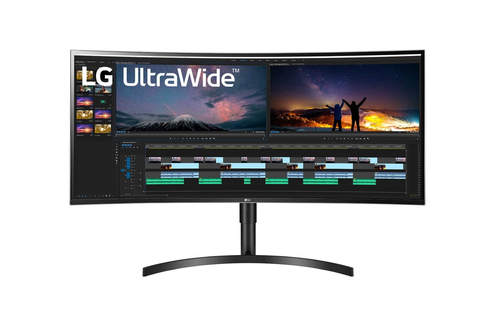 LG 38'' (96 cm) | Moniteur LED IPS incurvé 21/9ème | Résolution QHD+ 3840 x 1600, LG 38WN75C-B