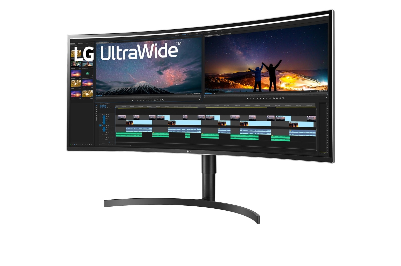 LG 38'' (96 cm) | Moniteur LED IPS incurvé 21/9ème | Résolution QHD+ 3840 x 1600, LG 38WN75C-B