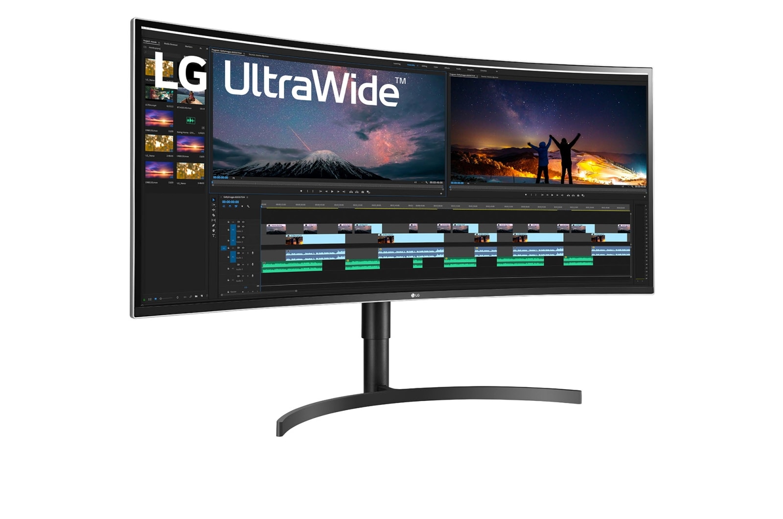 LG 38'' (96 cm) | Moniteur LED IPS incurvé 21/9ème | Résolution QHD+ 3840 x 1600, LG 38WN75C-B