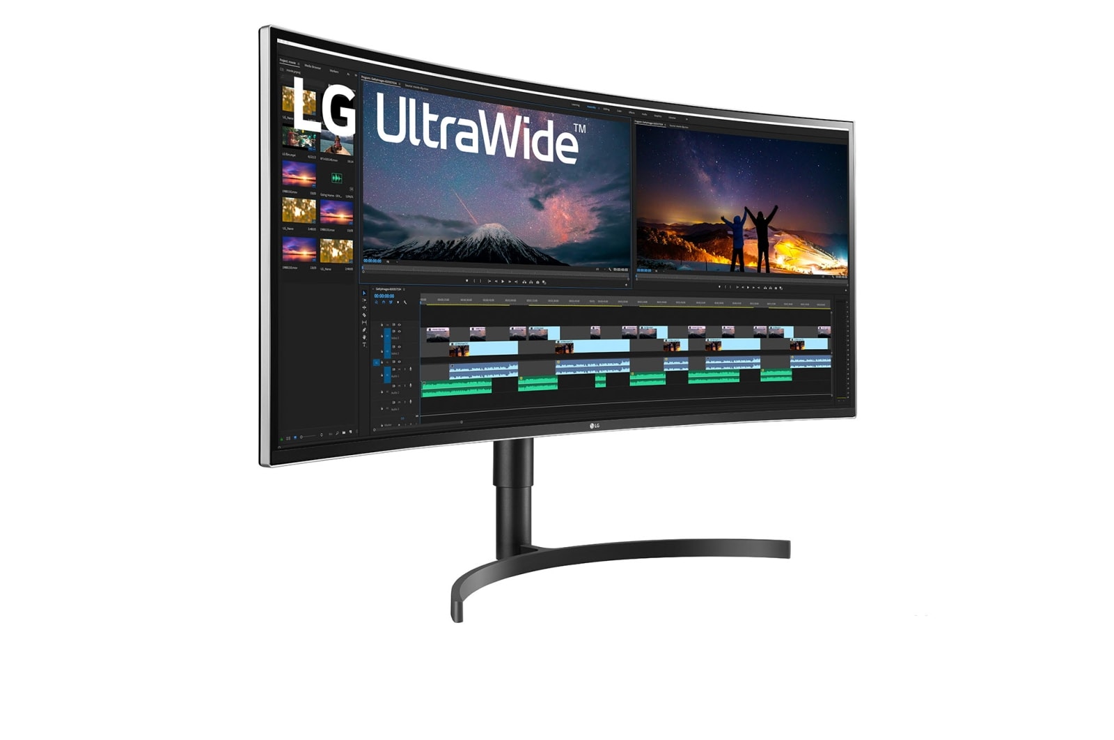 LG 38'' (96 cm) | Moniteur LED IPS incurvé 21/9ème | Résolution QHD+ 3840 x 1600, LG 38WN75C-B