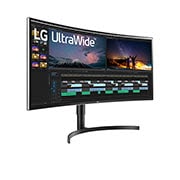 LG 38'' (96 cm) | Moniteur LED IPS incurvé 21/9ème | Résolution QHD+ 3840 x 1600, LG 38WN75C-B