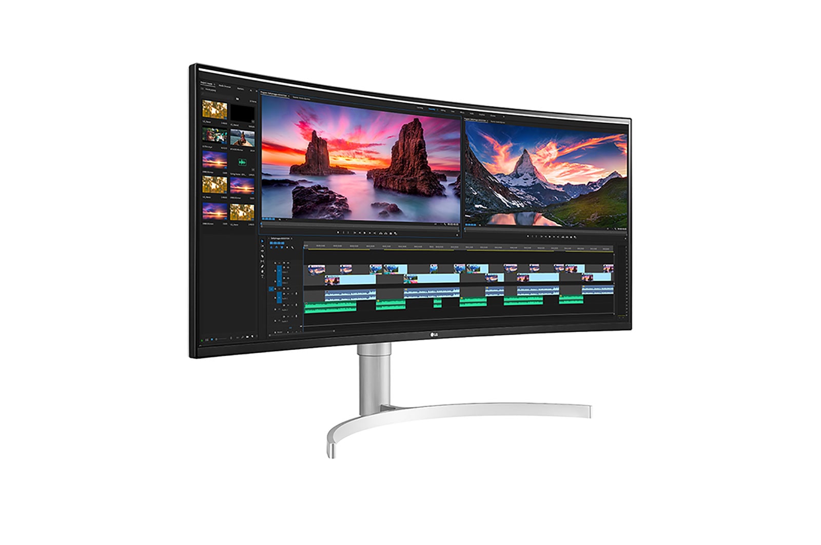 LG 38'' (96 cm) | Moniteur Nano IPS incurvé 21/9ème | Résolution QHD+ 3840 x 1600, LG 38WN95CP-W