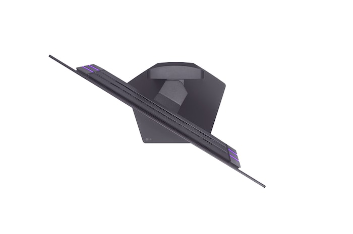 vue de haut du moniteur incliné à +30 degrés