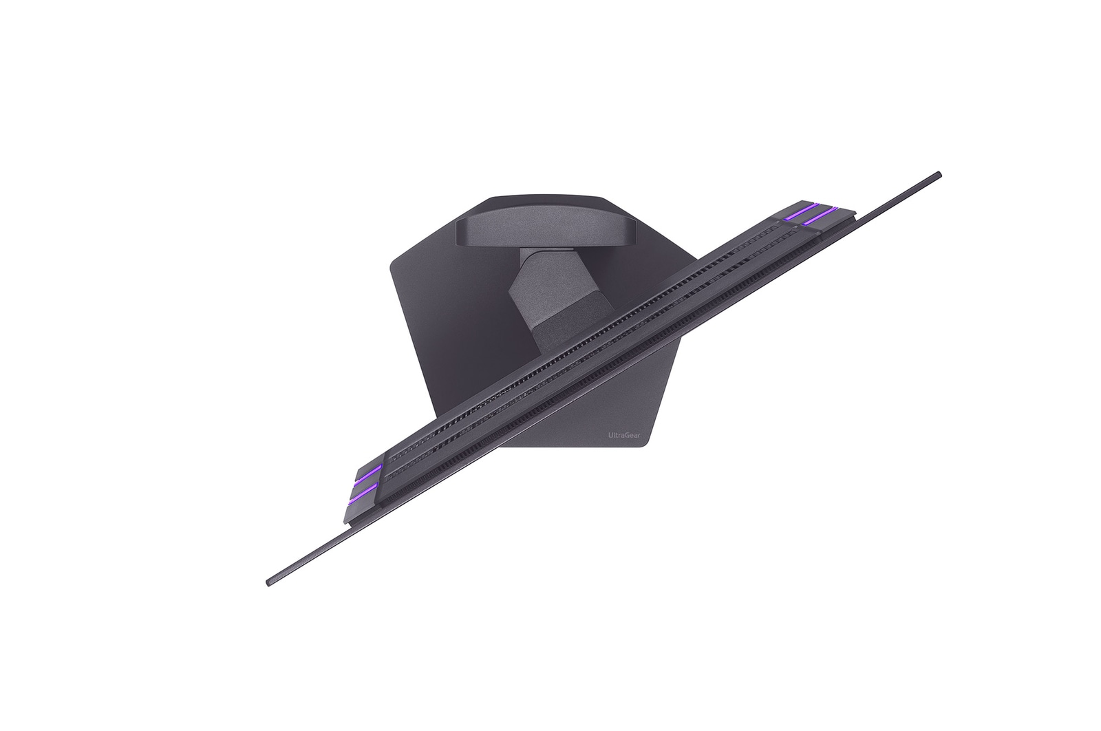 vue de haut du moniteur incliné à -30 degrés