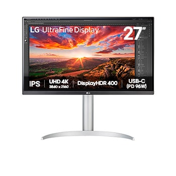 LG 27'' (68,4cm) | Moniteur IPS format 16:9 | Résolution UHD 3840 x 2160, LG 27UP850K-W
