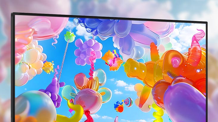 L’écran contient différentes couleurs représentant sRGB 99 % (typ.).