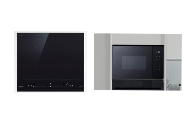 Vue avant de Pack | LG Plaque de cuisson à induction encastrable CBIZ2437 + Micro-ondes gril encastrable LG MGBZ25 LG CBIZ2437.MGBZ25