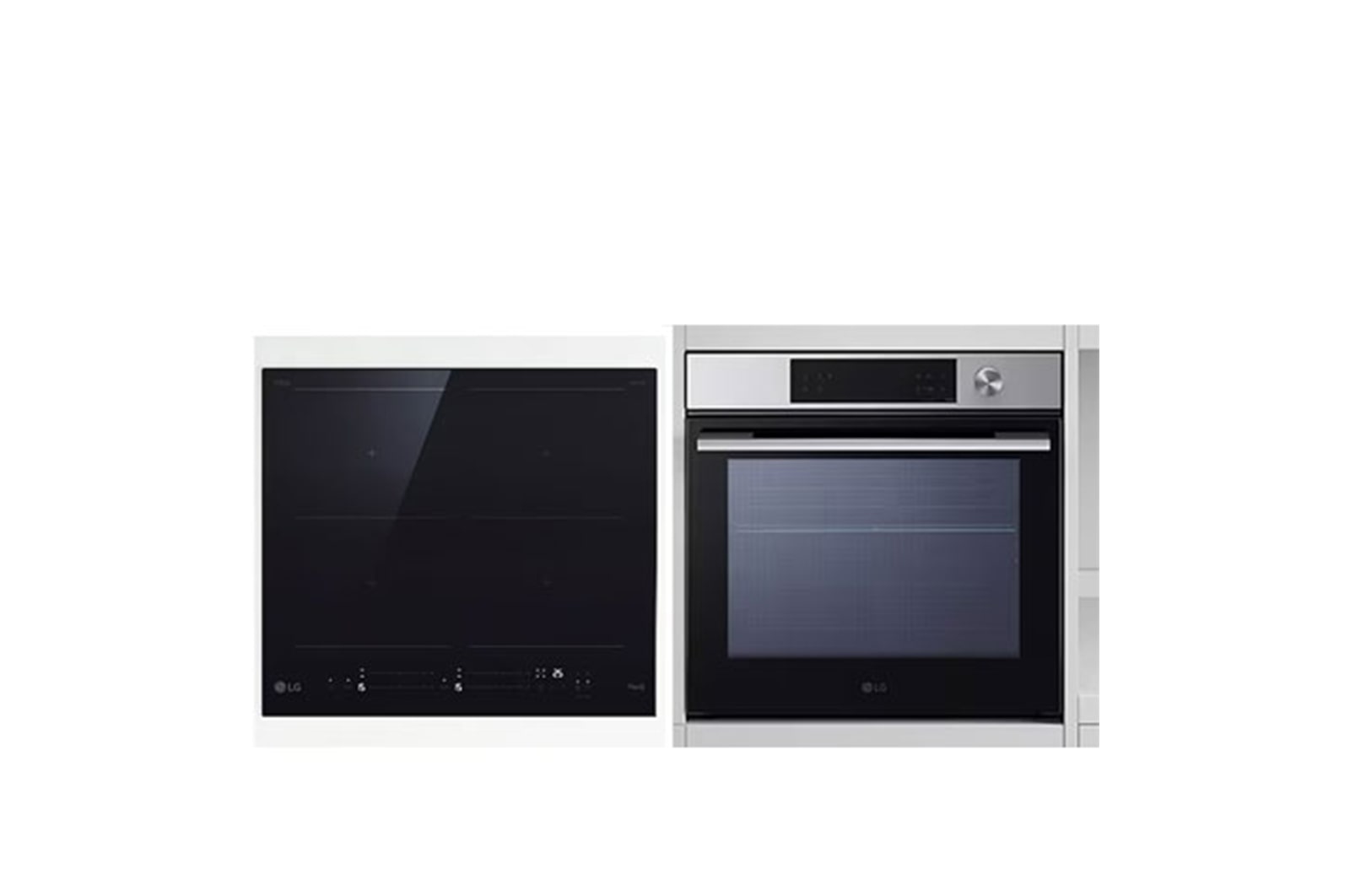 Vue avant de Pack | Plaque de cuisson à induction encastrable LG CBIZ2437B + Four encastrable LG WS7D765 LG CBIZ2437B.WS7D765