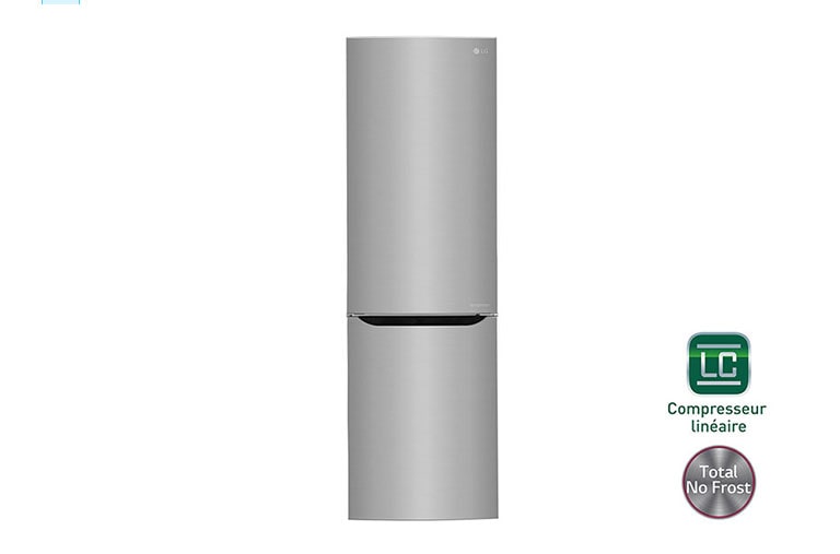 Vue avant de Réfrigérateur combiné | Total No Frost | Compresseur linéaire inverter | Smart Diagnosis™ | Moist Balance Crisper | A++ LG GB6106SPS