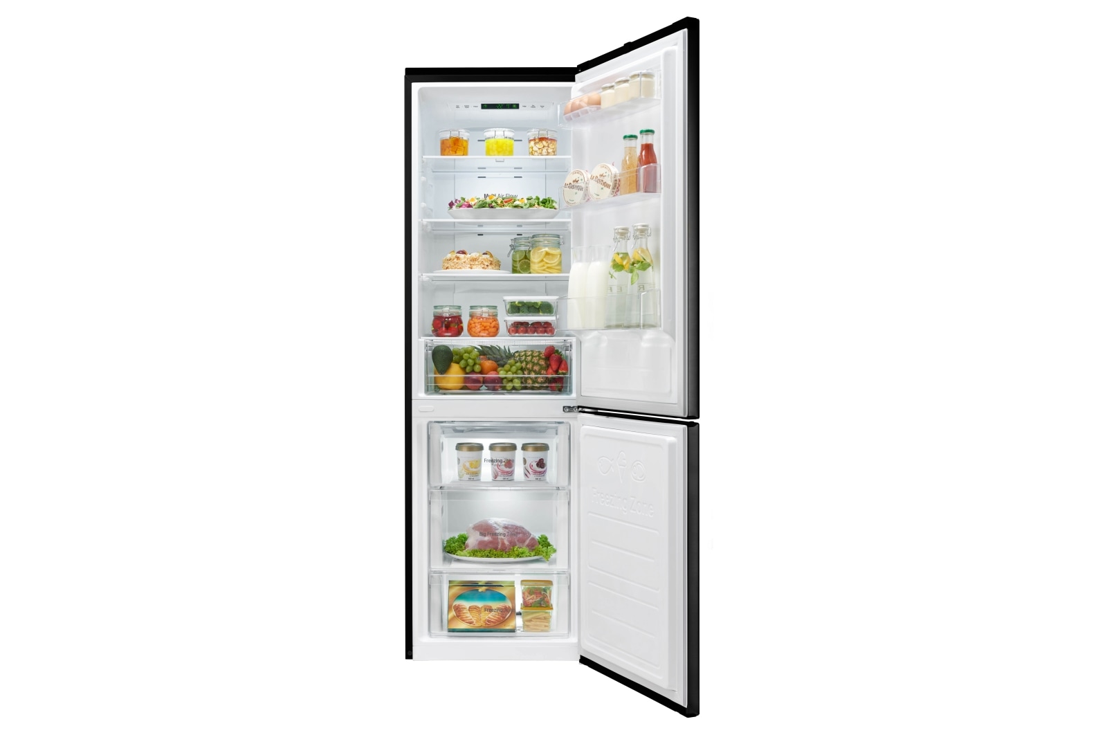 LG Réfrigérateur combiné | Total No Frost | Compresseur linéaire inverter | 37dB | Moist Balance Crisper, LG GB6226SBL