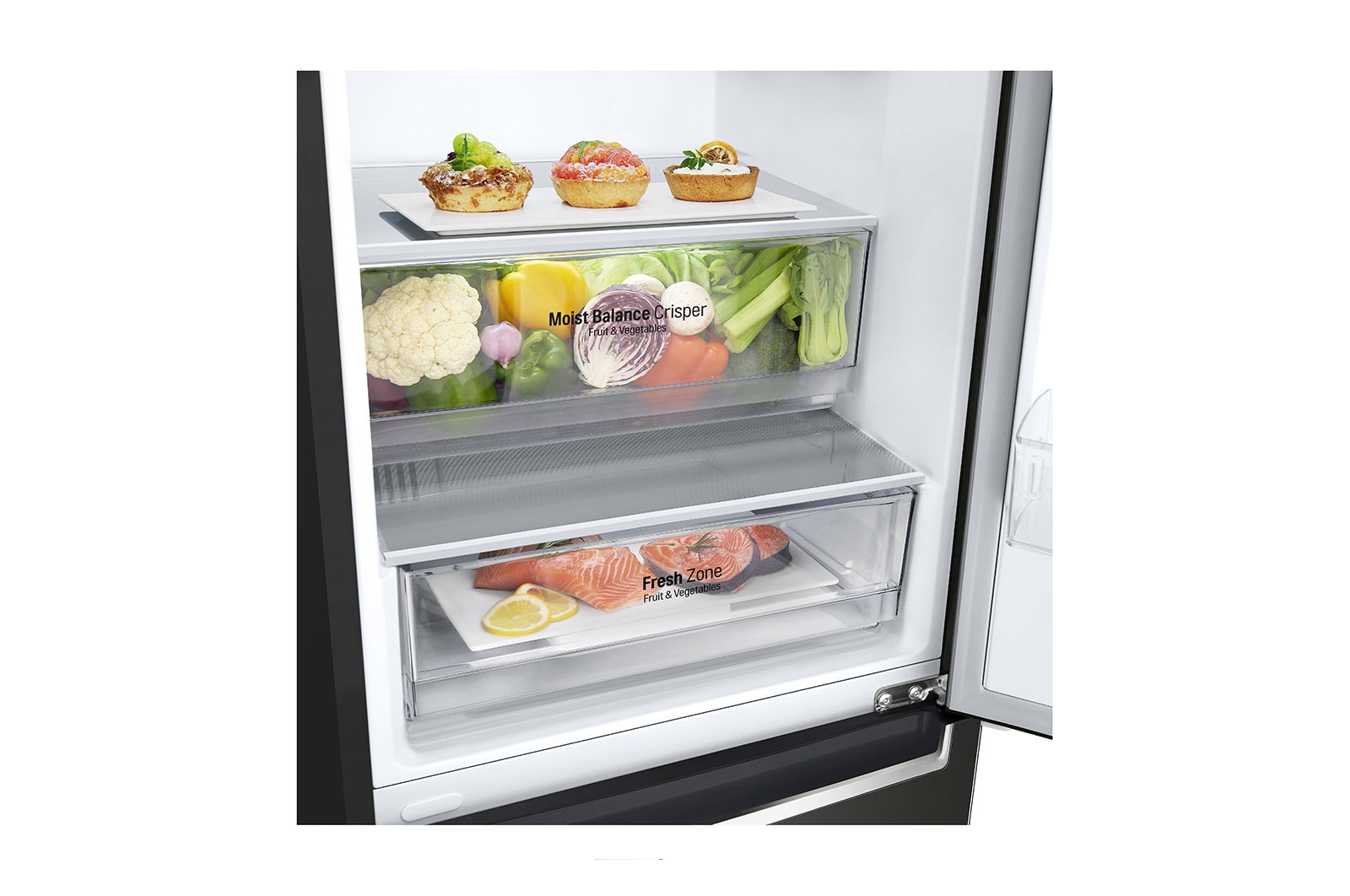 LG Réfrigérateur combiné | 341L | E |36dB(C) | Total No Frost | Compresseur Linéaire Inverter, LG GBB61BLJZN