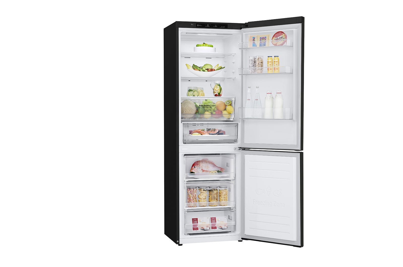 LG Réfrigérateur combiné | 341L | E |36dB(C) | Total No Frost | Compresseur Linéaire Inverter, LG GBB61BLJZN