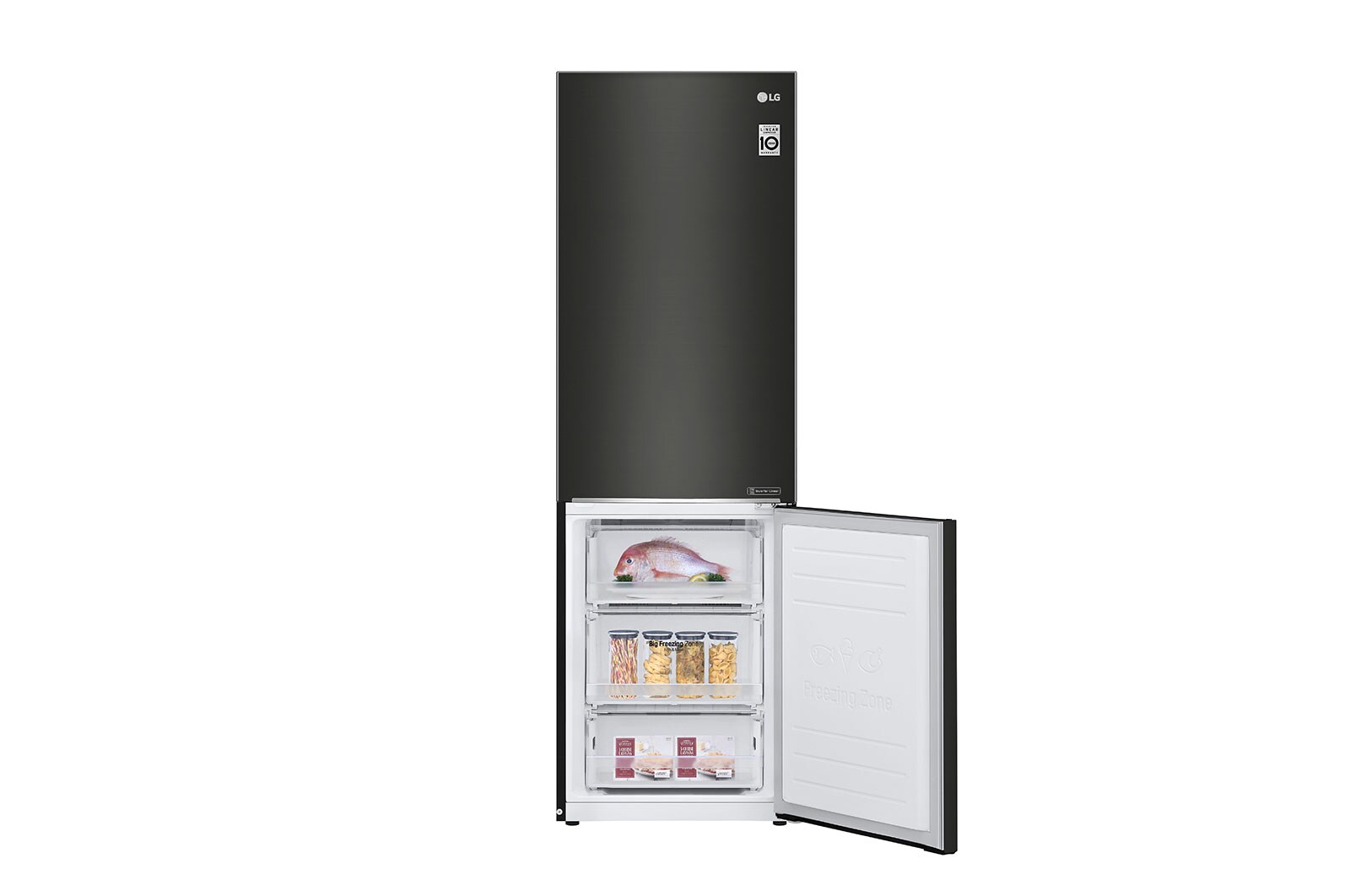 LG Réfrigérateur combiné | 341L | E |36dB(C) | Total No Frost | Compresseur Linéaire Inverter, LG GBB61BLJZN