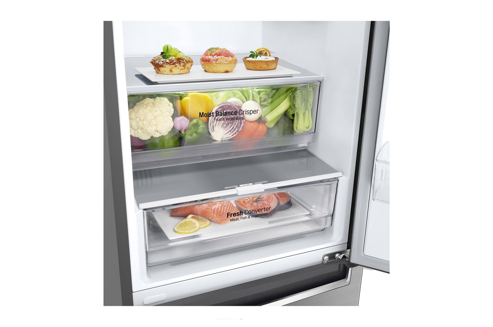 LG Réfrigérateur combiné | 384L | D | 36dB(C) | Total No Frost | Compresseur Linéaire Inverter, LG GBB62PZGFN