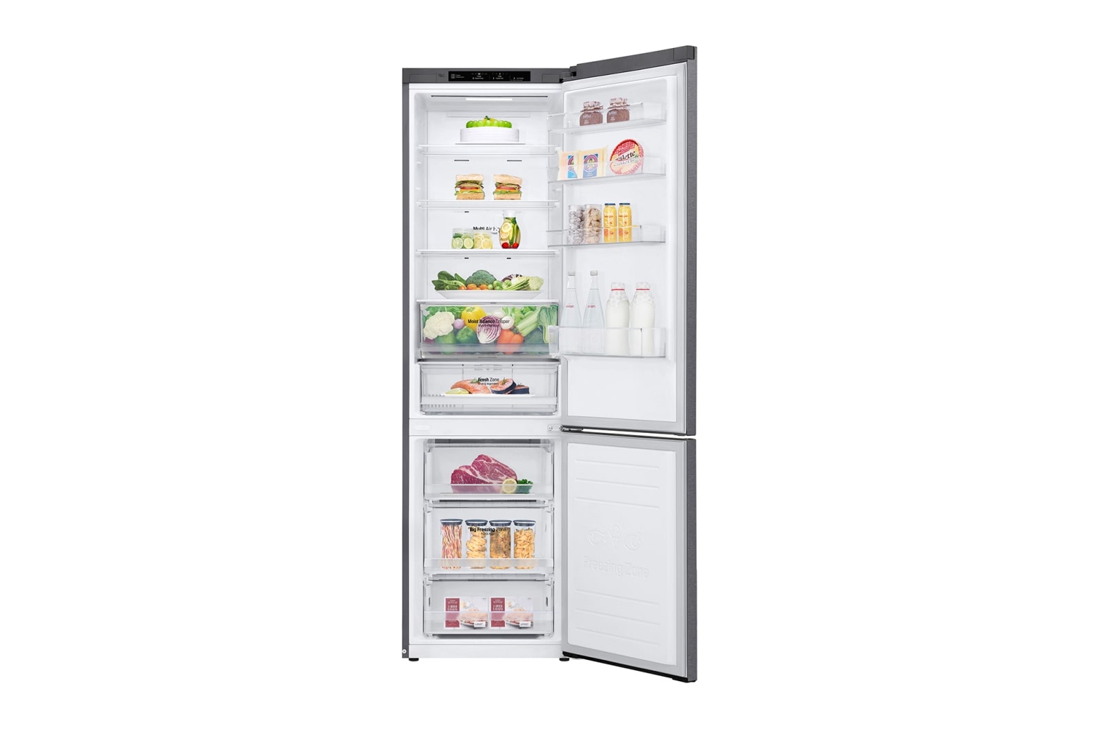 LG Réfrigérateur combiné | 384L | E | 36dB(C) | Total No Frost | Compresseur Linéaire Inverter  , LG GBB62PZJZN