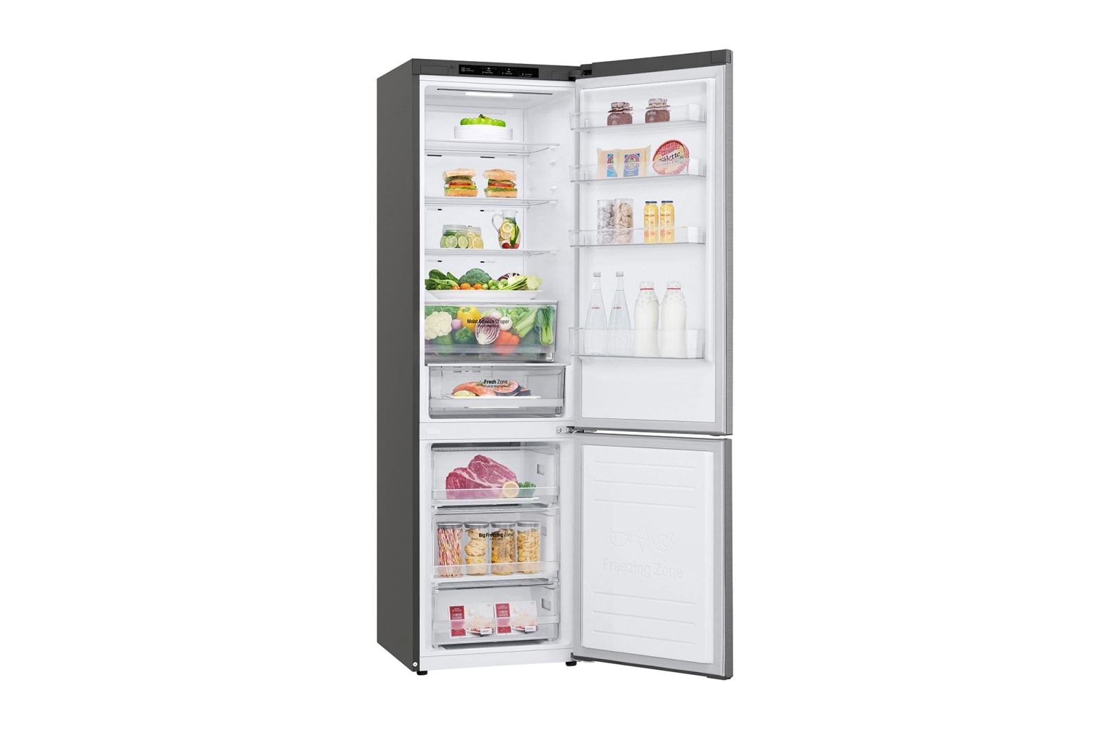 LG Réfrigérateur combiné | 384L | E | 36dB(C) | Total No Frost | Compresseur Linéaire Inverter  , LG GBB62PZJZN