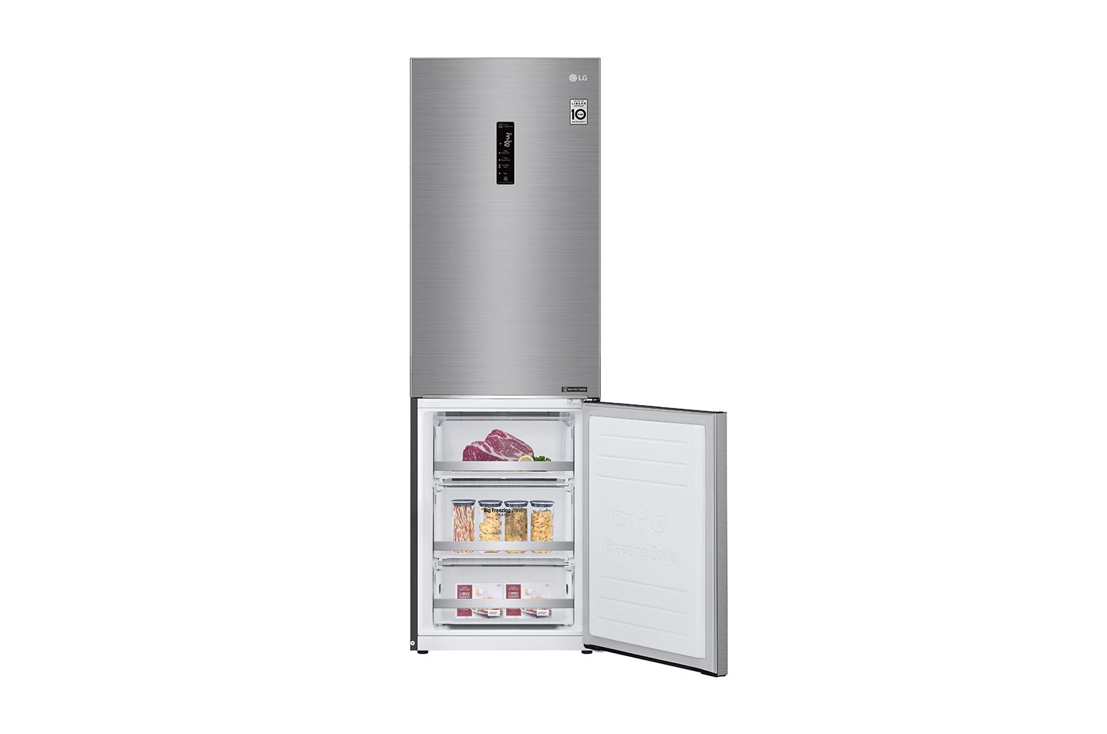 LG Réfrigérateur combiné | 341L | E | 36dB | Total No Frost | Compresseur Linéaire Inverter, LG GBB71PZDZN