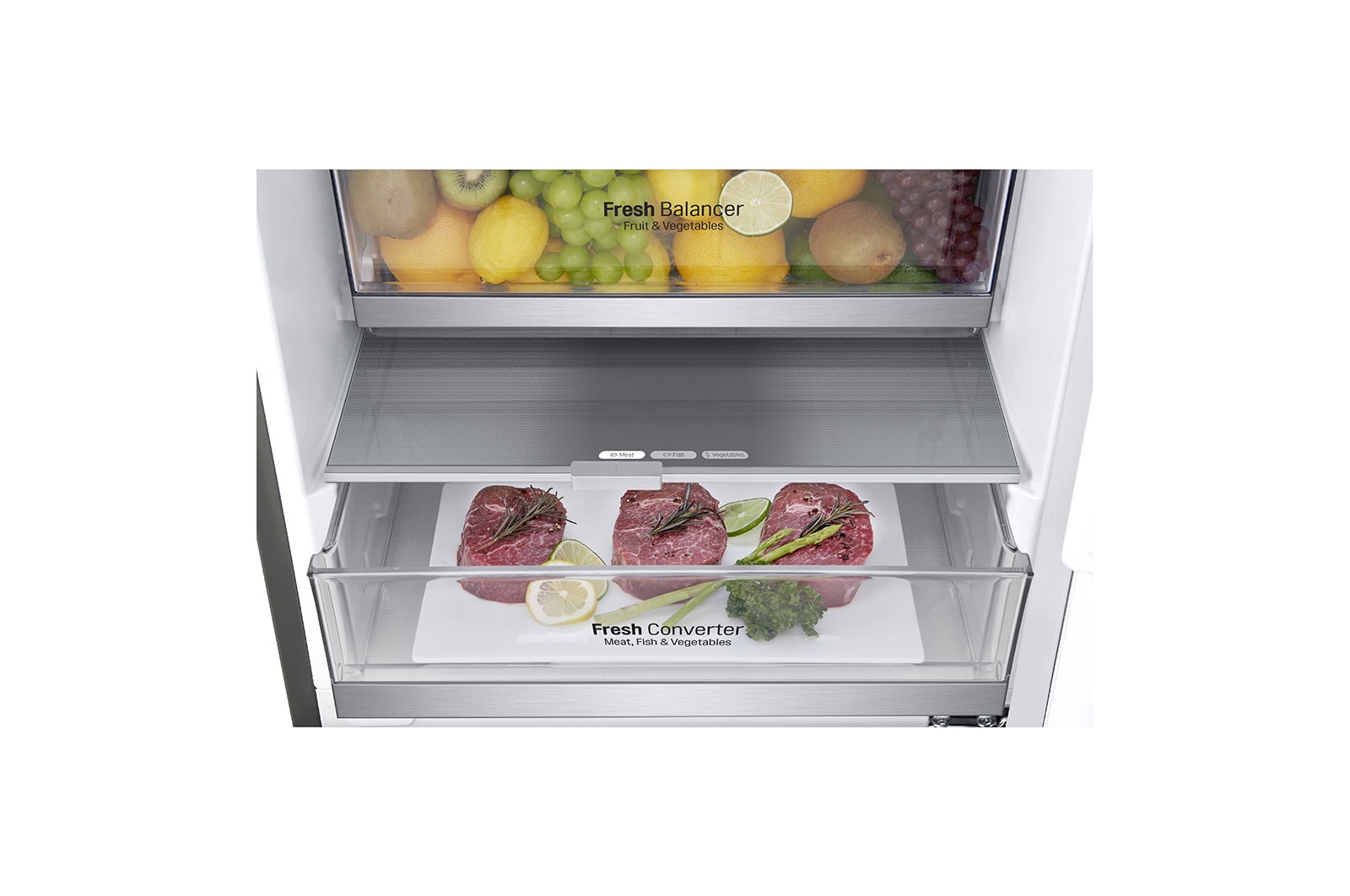 LG Réfrigérateur combiné | 341L | E | 36dB | Total No Frost | Compresseur Linéaire Inverter, LG GBB71PZDZN