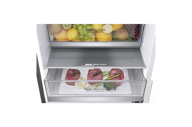 LG Réfrigérateur combiné | 341L | E | 36dB | Total No Frost | Compresseur Linéaire Inverter, LG GBB71PZDZN