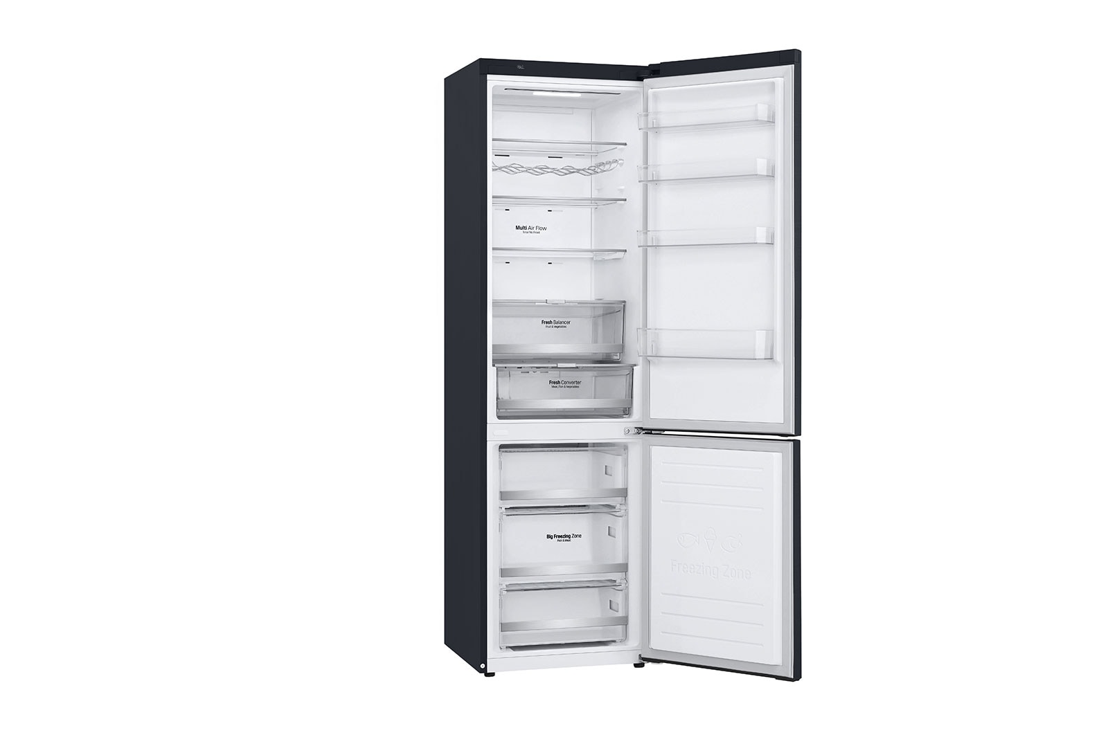 LG Réfrigérateur combiné 384L | Total No Frost | Compresseur Linéaire Inverter | Smart Diagnosis™ | Moist Balance Crisper | Fresh Converter, LG GBB72MCDFN