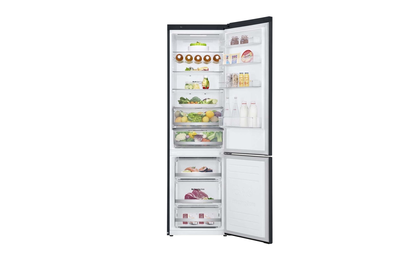 LG Réfrigérateur combiné | 384L | E | 36dB(C) | Total No Frost | Compresseur Linéaire Inverter , LG GBB72MCDZN