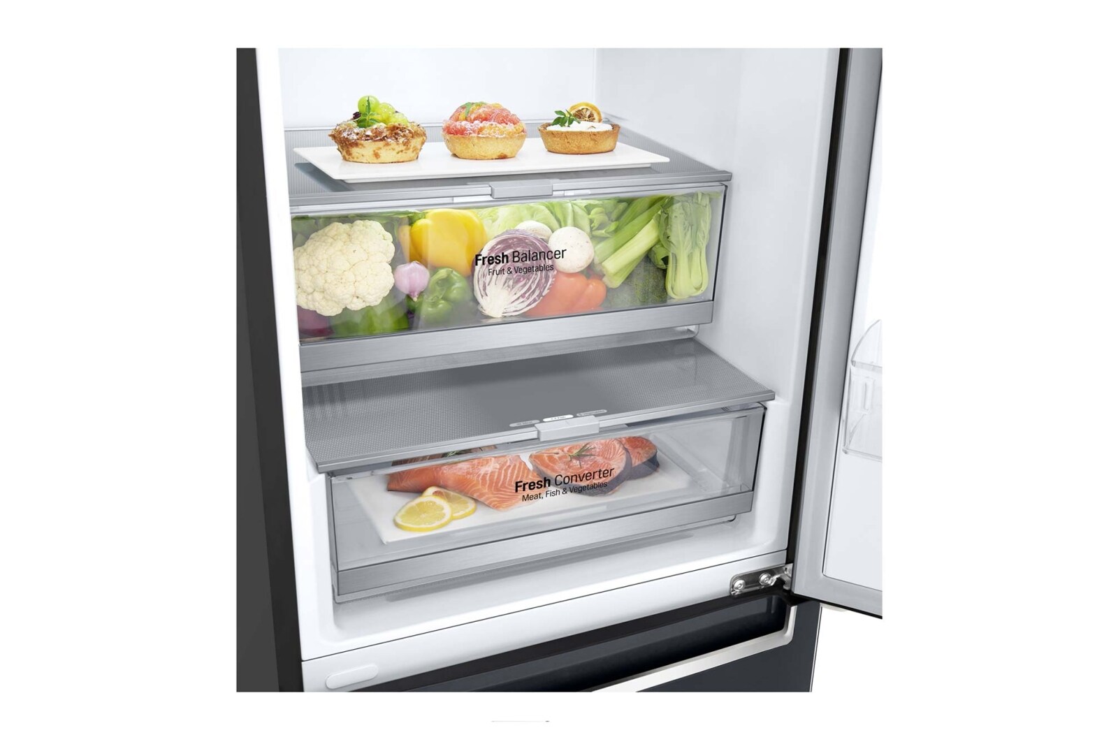 LG Réfrigérateur combiné | 384L | E | 36dB(C) | Total No Frost | Compresseur Linéaire Inverter , LG GBB72MCDZN