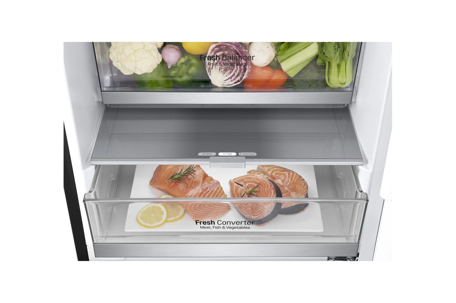 LG Réfrigérateur combiné | 384L | E | 36dB(C) | Total No Frost | Compresseur Linéaire Inverter , LG GBB72MCDZN