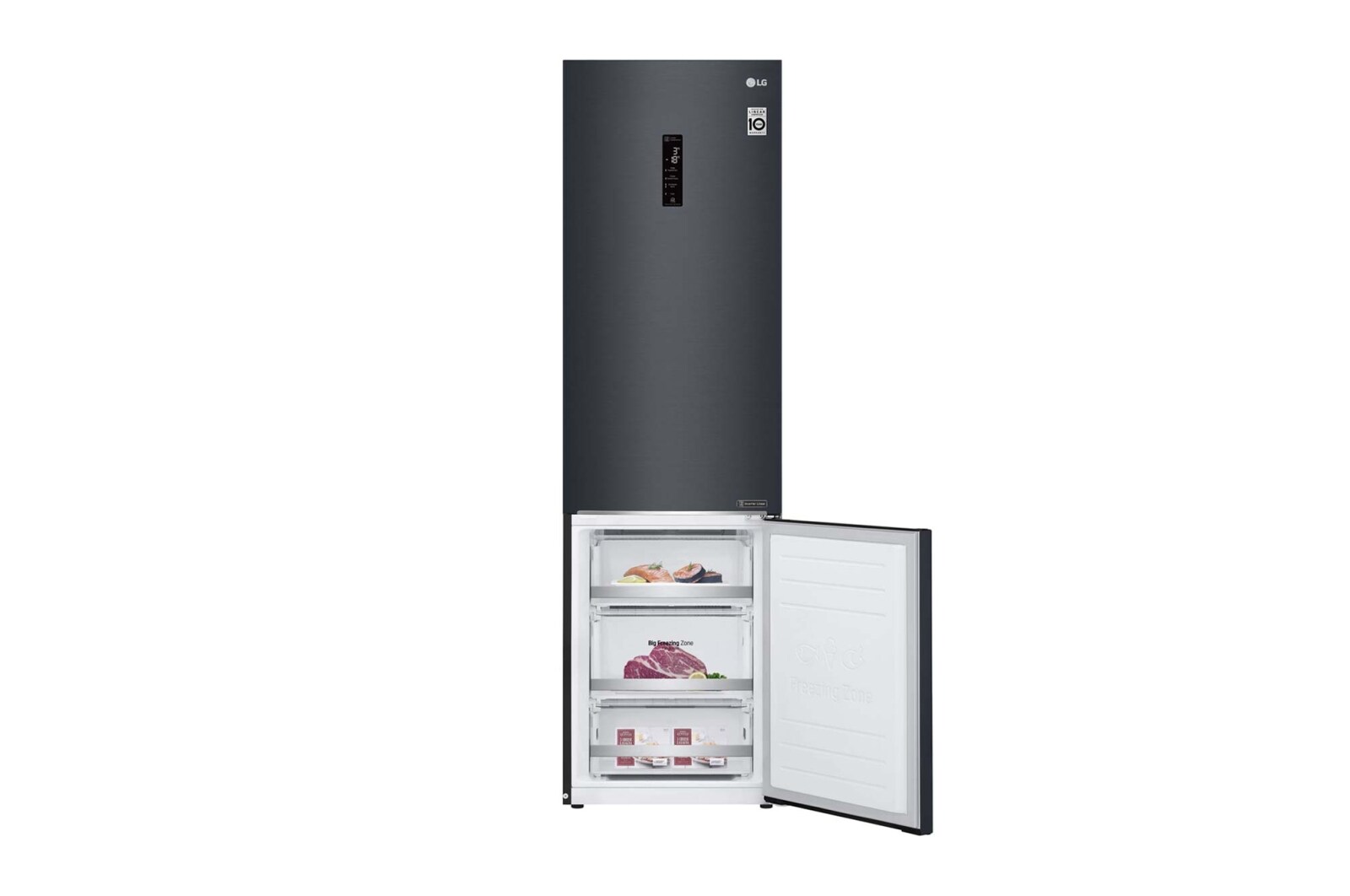 LG Réfrigérateur combiné | 384L | E | 36dB(C) | Total No Frost | Compresseur Linéaire Inverter , LG GBB72MCDZN
