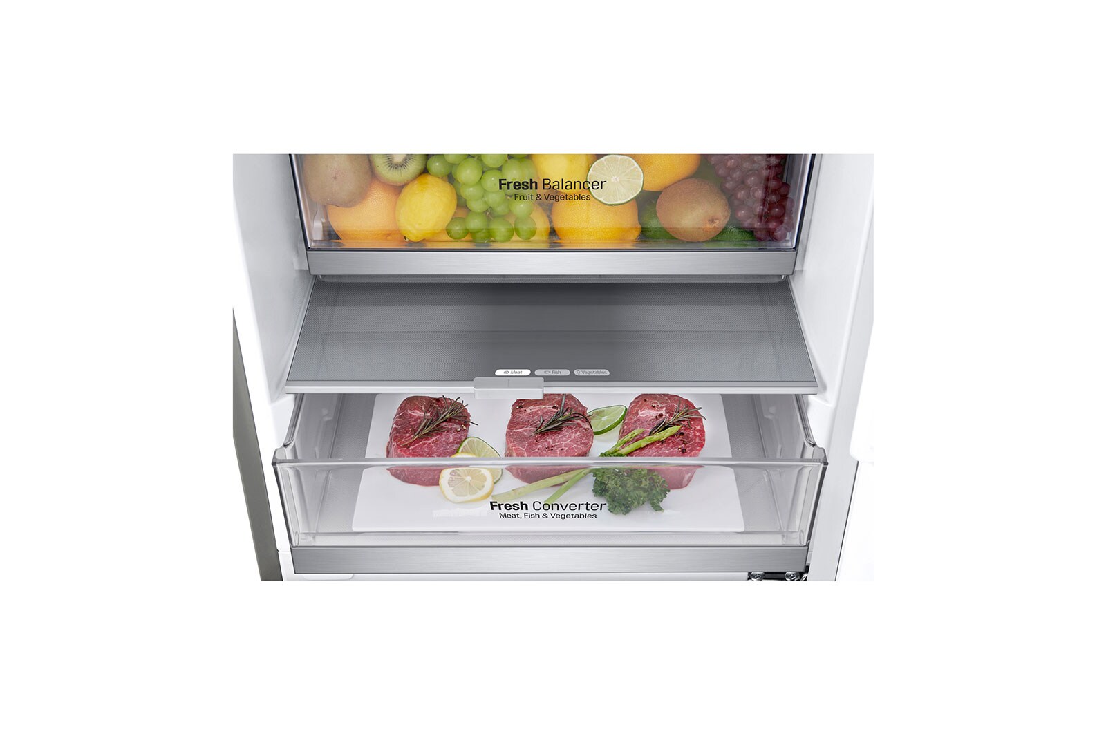 LG Réfrigérateur combiné | 384L | 35dB(B) | Door Cooling+™ | Compresseur Smart Inverter, LG GBB72NSUCN1