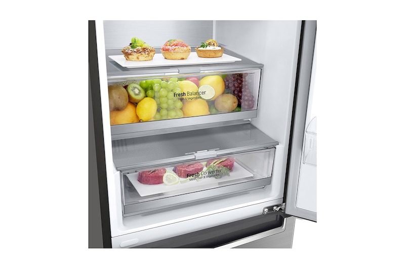 LG Réfrigérateur Combiné | 384L | E | 36 dB(C) | Total No Frost | Compresseur Linéaire Inverter, LG GBB72PZUZN