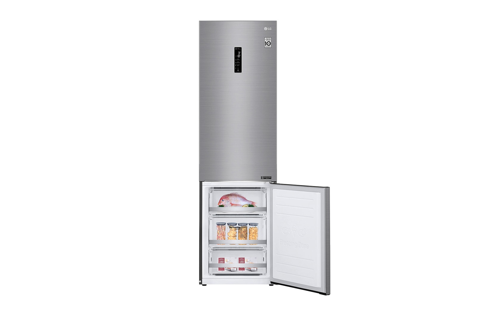 LG Réfrigérateur Combiné | 384L | E | 36 dB(C) | Total No Frost | Compresseur Linéaire Inverter, LG GBB72PZUZN