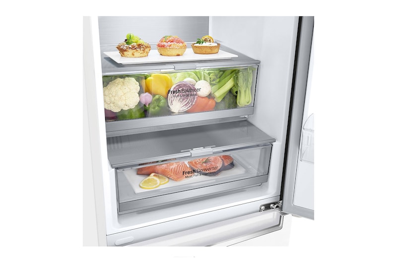 LG Réfrigérateur combiné | 384L | D | 35dB(B) | Total No Frost | Compresseur Smart Inverter, LG GBB72SWVDN