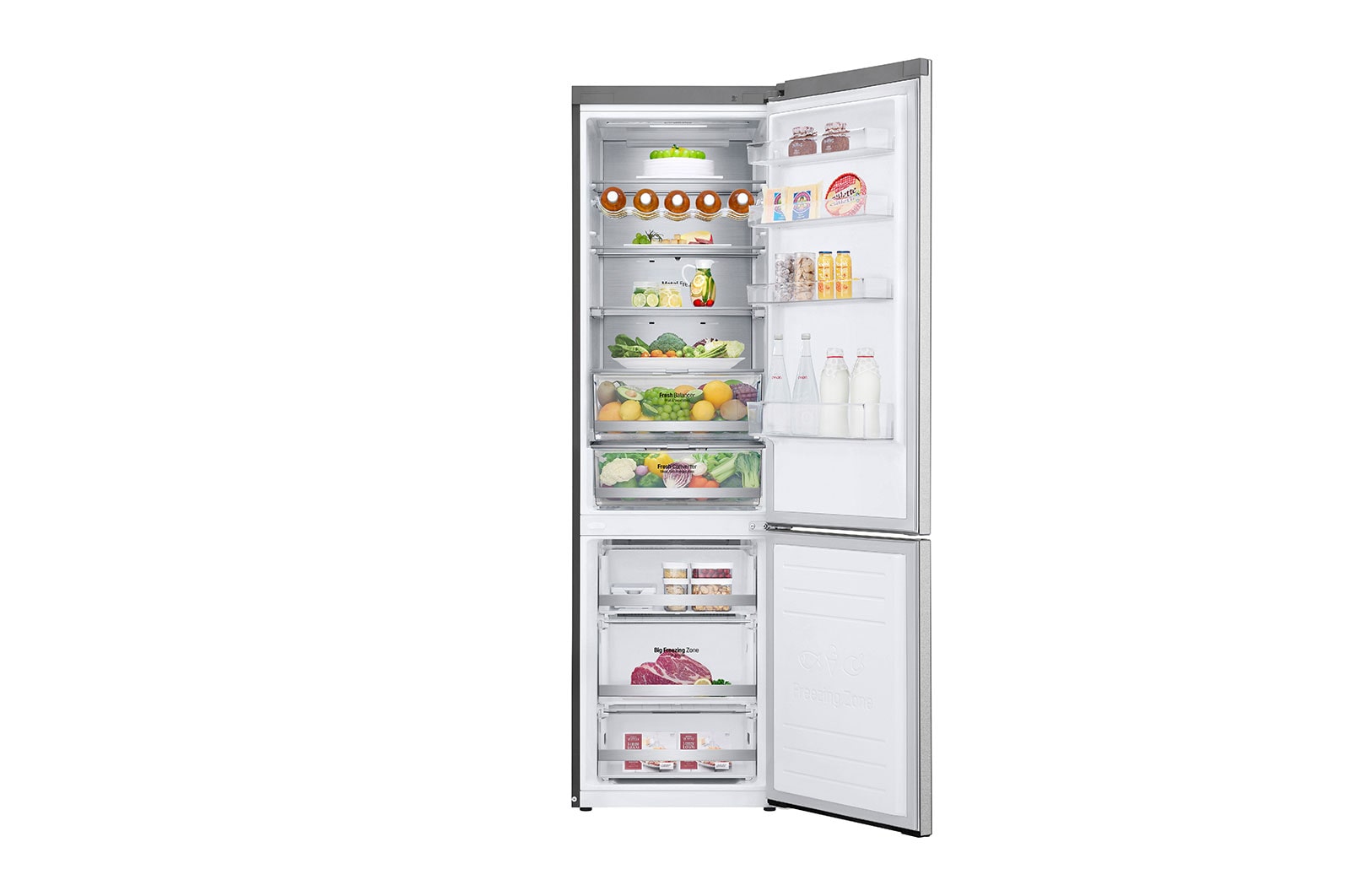 LG Réfrigérateur combiné | 384L | C | 35dB | Door Cooling+™ | Compresseur linéaire Inverter , LG GBB92MBACP