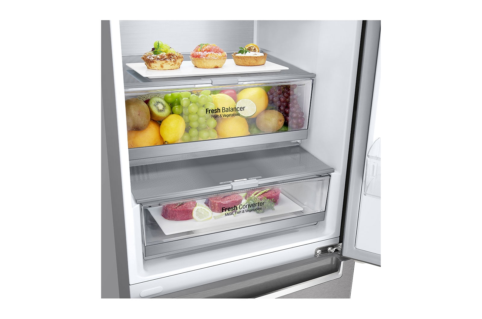 LG Réfrigérateur combiné | 384L | C | 35dB | Door Cooling+™ | Compresseur linéaire Inverter , LG GBB92MBACP