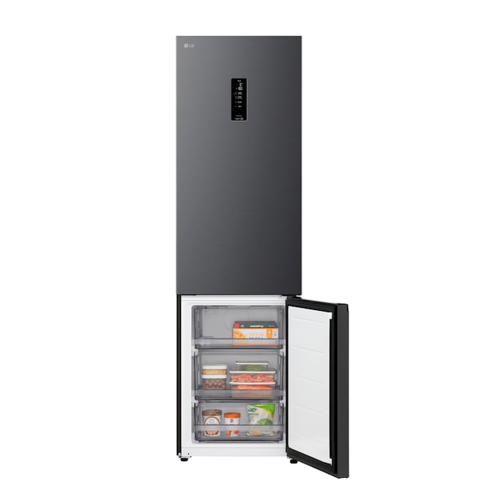 Vue avant du réfrigérateur congélateur LG (gbbsj20dpy) montrant la ventilation DoorCooling+™