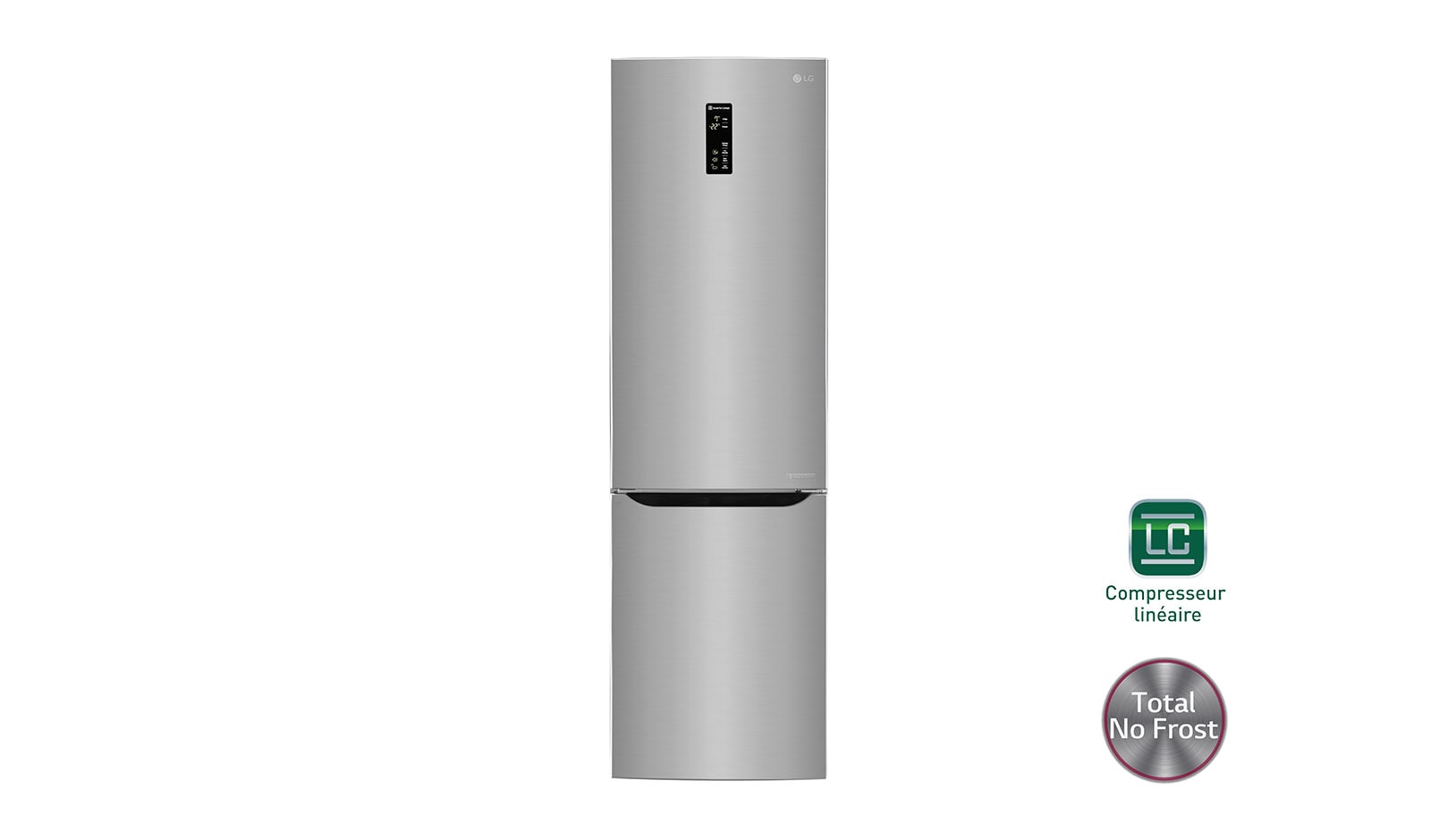 Vue avant de Réfrigérateur combiné | Total No Frost | Compresseur linéaire inverter | Smart Diagnosis™ | Moist Balance Crisper | A++ LG GBD6336SPS