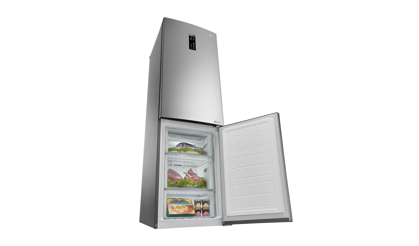 LG Réfrigérateur combiné | Total No Frost | Compresseur linéaire inverter | Smart Diagnosis™ | Moist Balance Crisper | A++, LG GBD6336SPS