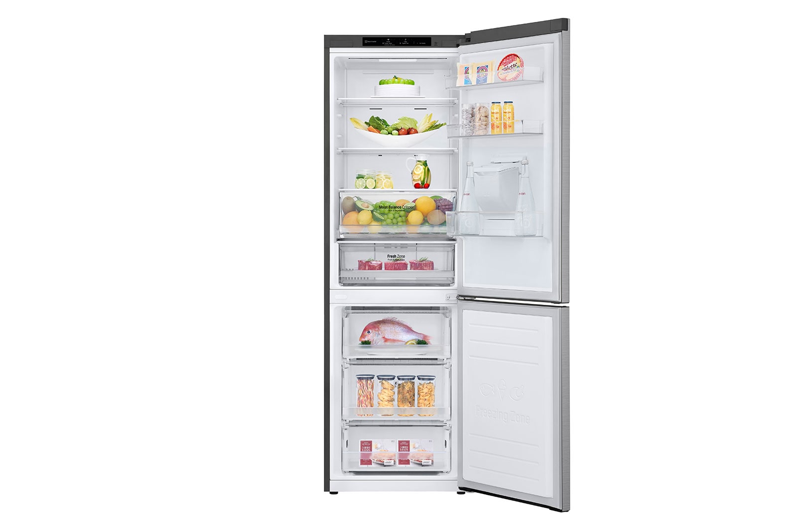 LG Réfrigérateur combiné | 340L | 35dB(B) | Door Cooling+ | Compresseur Smart Inverter, LG GBF61PZJEN