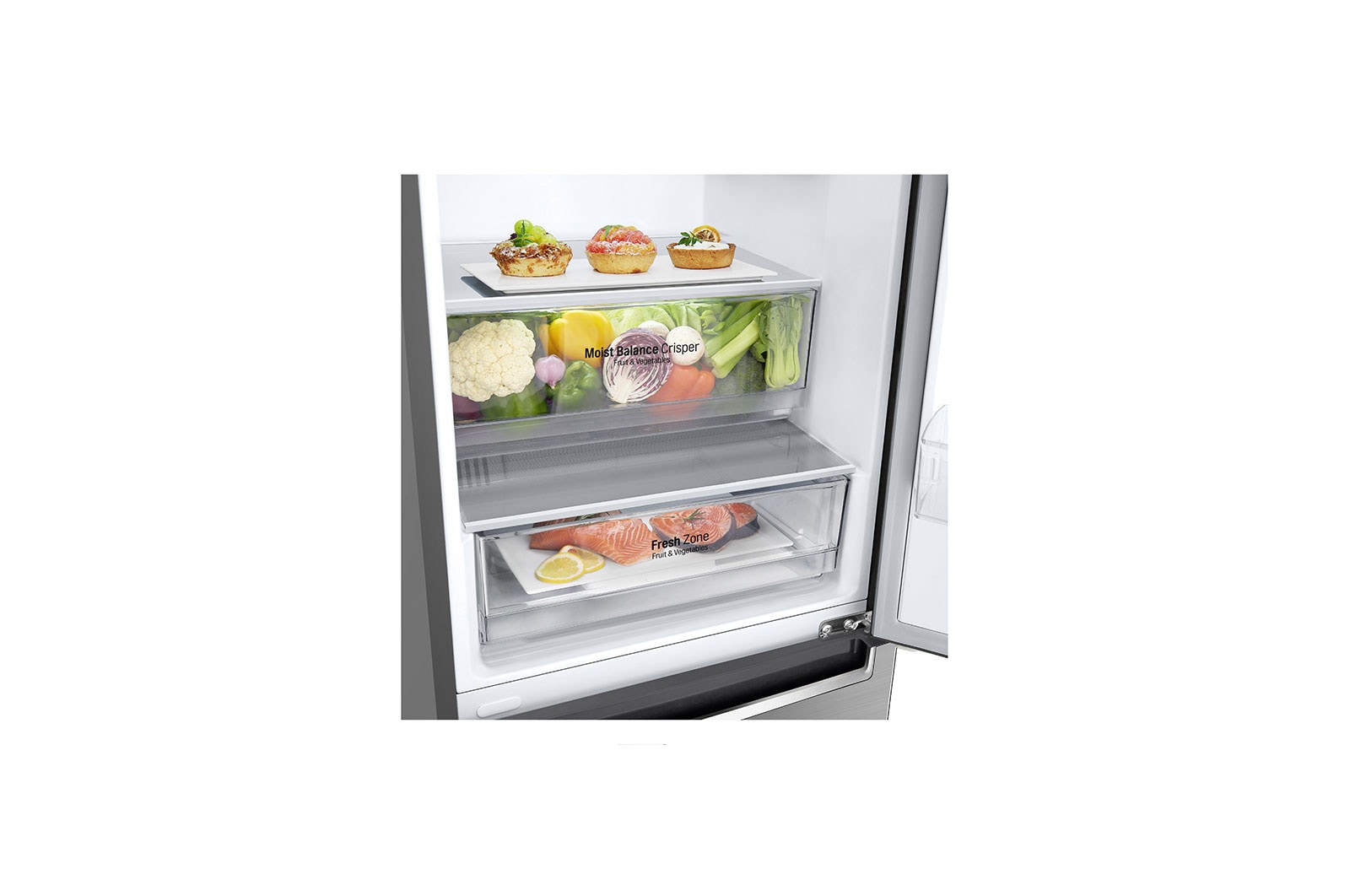 LG Réfrigérateur combiné | 340L | 35dB(B) | Door Cooling+ | Compresseur Smart Inverter, LG GBF61PZJEN